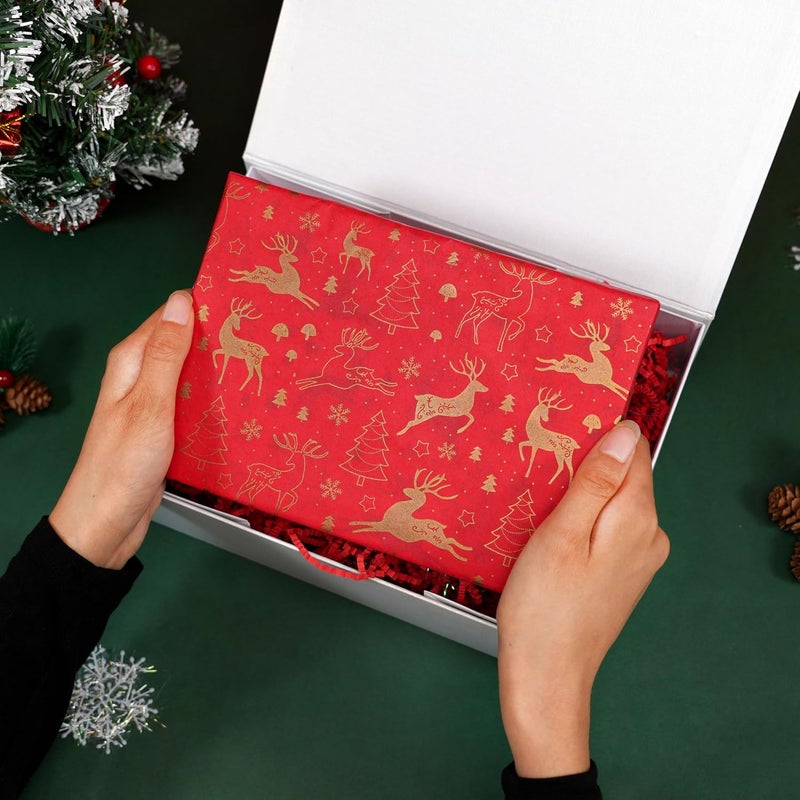 Bobobag 20 x20 Christmas Tissue Paper 80 sheets for Gift Bags - Gold Tissue Paper for Xmas Presents & Winter Celebrations - Image 2